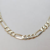 Sterling Silver Essential Chunky Figaro Chain Necklace Vintage c1980 51cm Length