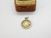 Sterling Silver St Christopher Patron of Travel Charm Pendant Vintage c1970