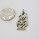 Sterling Silver Wise Owl Charm Pendant Vintage c1970