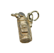 Sterling Silver Golf Bag With Clubs Charm Pendant Vintage c1970
