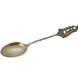 Sterling Silver Enamel Warwick Souvenir Spoon Antique 1923 Birmingham