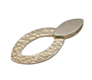 Sterling Silver Textured Drop Charm Pendant Vintage c1970