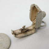 Sterling Silver Bird in the Camera Opening Charm Pendant Vintage c1970
