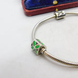 PANDORA Sterling Silver Snake Link Charm Bracelet with Charms Vintage