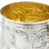Victorian Sterling Silver Nursery Rhyme Christening Set Antique Birmingham