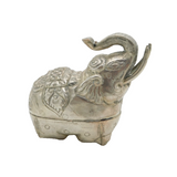 20th Century Silver Plated Elephant Form Betel Nut Box Antique c1920s