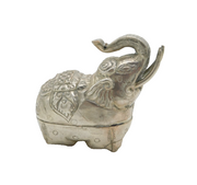 20th Century Silver Plated Elephant Form Betel Nut Box Antique c1920s