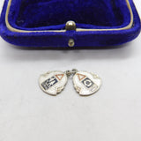 Sterling Silver & Enamel Driving Signs Double Charm Pendant Vintage c1970