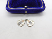 Sterling Silver & Enamel Driving Signs Double Charm Pendant Vintage c1970