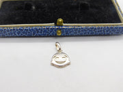 Sterling Silver Happy Face Laughing Emoji Charm Pendant Vintage c2015