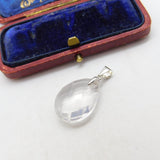 Sterling Silver and Cut Glass Charm Pendant Vintage c1970