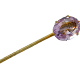 Victorian Rolled Gold & Pale Amethyst Set Stick Pin Antique c1880s