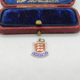 Sterling Silver and Coloured Enamel Travel Shield 'Guernsey;'Charm Vintage c1970