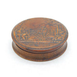 18th Century Burr Wood William Tell Folk Interest Snuff Box Antique c1790s