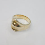 Sterling Silver Studio Style Curvy Front Dress Ring Vintage c1990 Size R 1/2