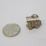 Sterling Silver Lion in the Cage Opening Charm Pendant Vintage c1970