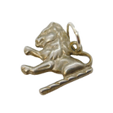 Sterling Silver Lion Rampant Charm Pendant Vintage c1970