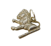 Sterling Silver Lion Rampant Charm Pendant Vintage c1970