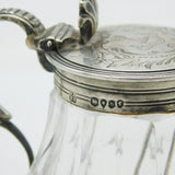 Victorian Sterling Silver Mounted Cut Glass Spice Pot Antique 1863 London