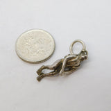 Sterling Silver Scuba Diver Charm Pendant Vintage c1970s