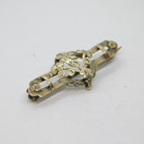 George V Sterling Silver Floral Sweetheart Brooch Pin Antique 1916 Birmingham