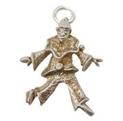 Sterling Silver Jester Clown Charm Pendant Vintage c1970s