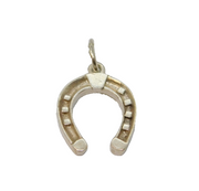 Sterling Silver Lucky Horseshoe Charm Pendant Vintage c1970