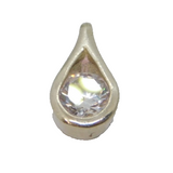 Sterling Silver Round Paste Set Peardrop Charm Pendant Vintage c1970