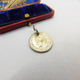 Sterling Silver Dutch Queen Wilhelmina 25 Cents Coin Charm Pendant Antique 1941