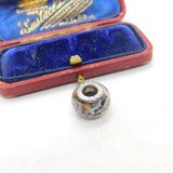 Sterling Silver and Coloured Glass Bead Charm Pendant Vintage c1970