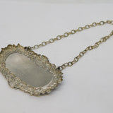 Sterling Silver Thistle Pattern Brandy Decanter Label Vintage 2010 Birmingham