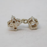 Sterling Silver Paste Set Floral Drop Charm Pendant Vintage c1970s