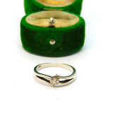 Sterling Silver Split Band Spinel Set Solitaire Ring Vintage c1970 Size O