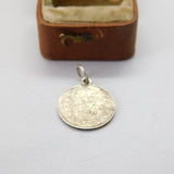 WW1 Sterling Silver Threepence Coin Charm Pendant Antique 1916