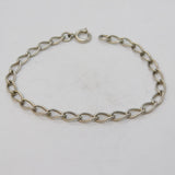 Sterling Silver Curb Link Chain Bracelet Vintage c1970s 7" Length
