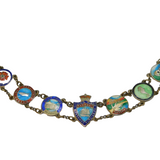 Sterling Silver & Colourful Enamel Bahamas Souvenir Bracelet Antique c1940