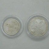 London Mint Office George II Silver Coins Shilling & Sixpence Antique 1758