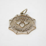 Sterling Silver Happy Anniversary Charm Pendant Vintage c1970