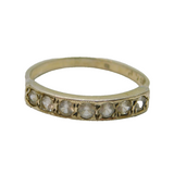 Sterling Silver 7 Spinel Half Eternity Band Ring Antique c1930 Size M 1/2