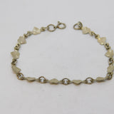 Sterling Silver Textured Heart Shaped Panel Bracelet Vintage c1970