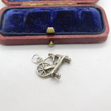 Sterling Silver Spinning Wheel Charm Pendant Vintage c1970
