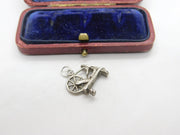 Sterling Silver Spinning Wheel Charm Pendant Vintage c1970