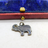 TLM Sterling Silver Black Enamel Good Luck Trunk Up Elephant Charm Antique