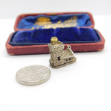 Sterling Silver Wedding Church with Enamel Couple Charm Pendant Vintage c1970