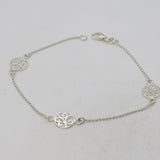 Sterling Silver Tree of Life Beaded Bracelet Vintage c1970s