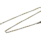 19th Century Nickel & Brass Set Single Albert Watch Chain Antique c1880s