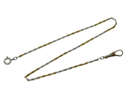 19th Century Nickel & Brass Set Single Albert Watch Chain Antique c1880s