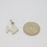 Sterling Silver Patterned Fish Charm Pendant Vintage c1970