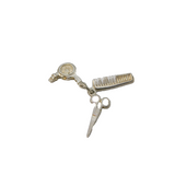 Sterling Silver Hairdresser's Tools Charm Pendant Vintage c1970
