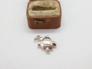 Sterling Silver Puffy Turtle Charm Pendant Vintage c1970